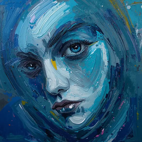 Studio figure, backlit, no visible face; paint texture and gesture emphasized.